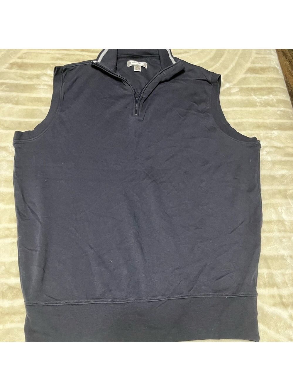 COPY - Peter Millar Golf Vest Mens Medium Blue 1/4 Zip Pullover Pima Cotton Cas…